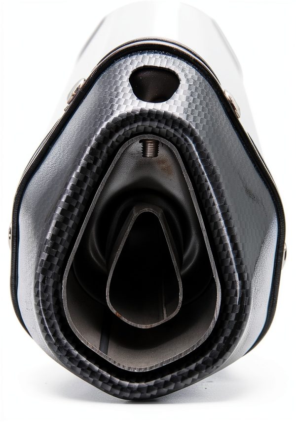 Motorcycle Slip On Muffler LEIMO KPARTS Hexagonal Carbon Fiber 365mm-4